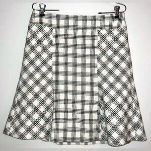 Ann Taylor Loft Tweed Plaid A-Line Wool Blend Skirt Sz 8